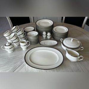 12-piece set of Noritake Ardmore Platinum fine china